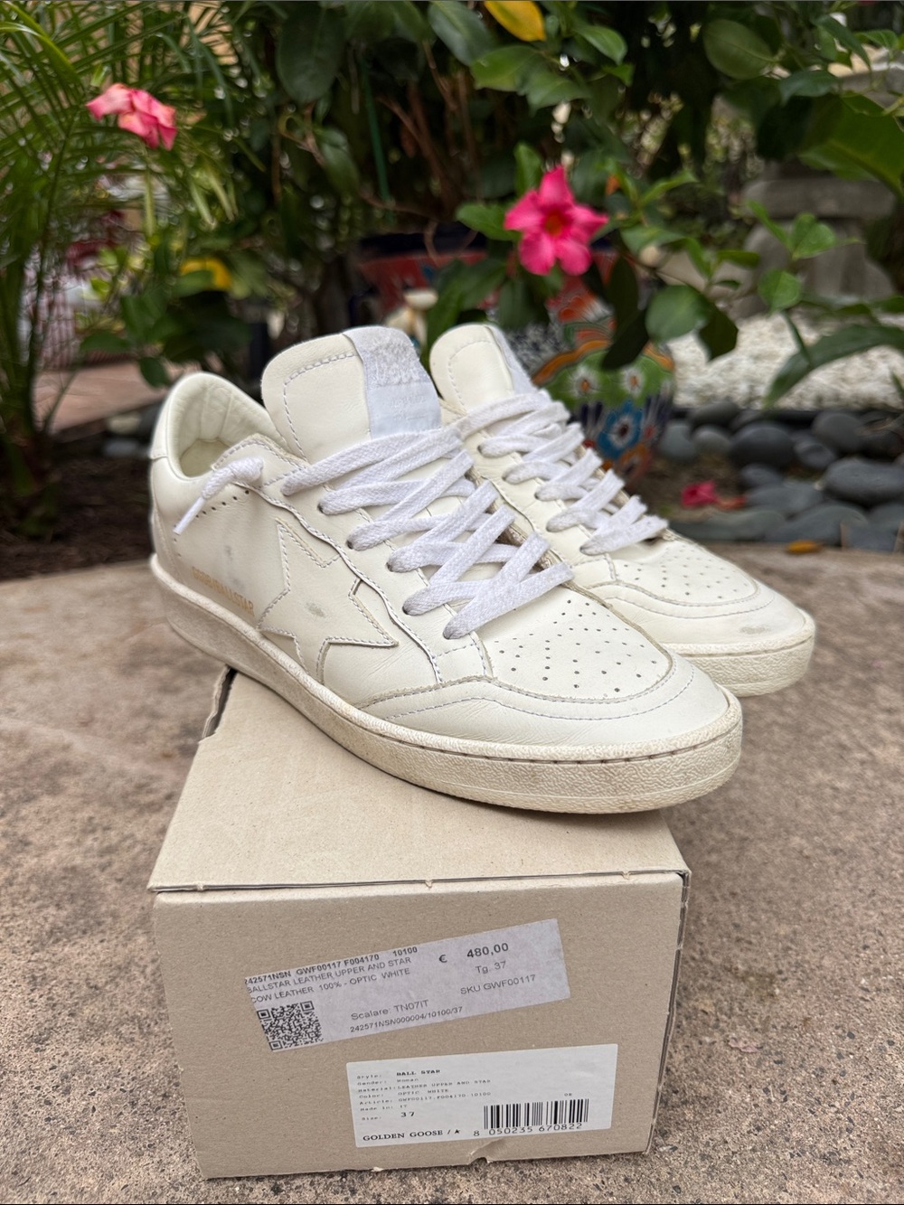 Golden Goose Optic white Ball Star authentic sneakers purchased in Italy 7/37